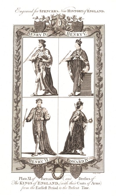 Armalı İngiltere Krallarının Portreleri ve Elbiseleri, 1784 by Webley and Scott Ltd