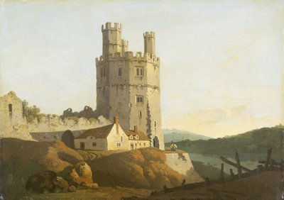 Caernarvon Kalesi, Kartal Kulesi (tuval üzerine yağlıboya) by Welsh school
