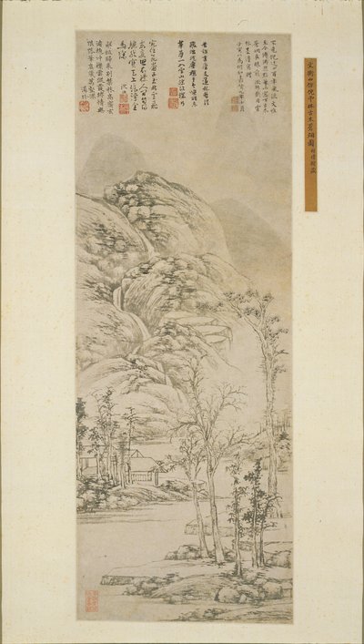 Eski ağaçlar ve gri sisler, 1530. by Wen Zhengming