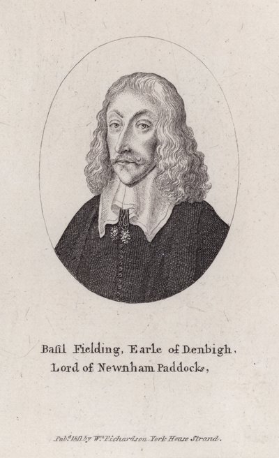 Basil Feilding, 2 Denbigh Kontu, İngiliz diplomat, politikacı ve İç Savaşta Palimentarian asker (gravür) by Wenceslaus (after) Hollar