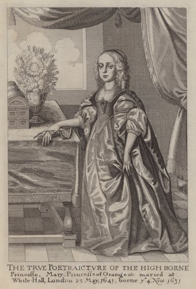 Mary, Orange Prensesi (gravür) by Wenceslaus (after) Hollar