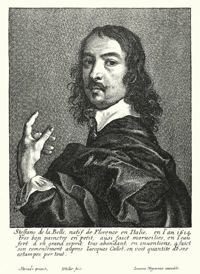 Stefano della Bella, İtalyan ressam ve grafiker (gravür) by Wenceslaus (after) Hollar