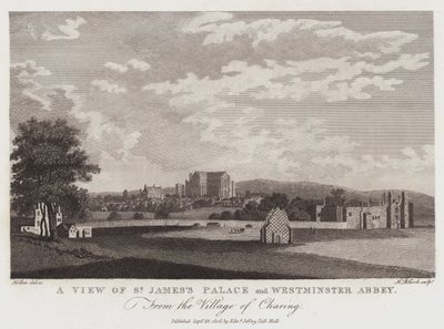 Charing Köyü'nden St Jamess Sarayı ve Westminster Abbey'den Bir Görünüm by Wenceslaus Hollar