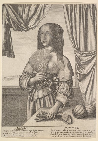Aestas - Yaz Üç çeyrek uzunluktaki mevsimler, 1641. by Wenceslaus Hollar