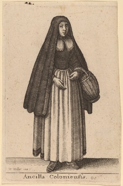 Köln Hizmetçisi by Wenceslaus Hollar
