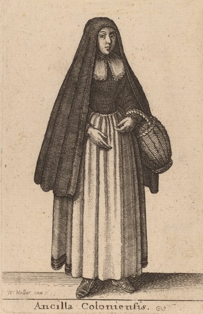 Colonia Hizmetçisi, 1643 by Wenceslaus Hollar