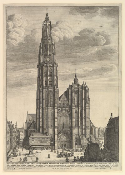 Antwerp Katedrali Prospektüsü Tvrris Ecclesiæ Cathedralis, 1625-77 by Wenceslaus Hollar