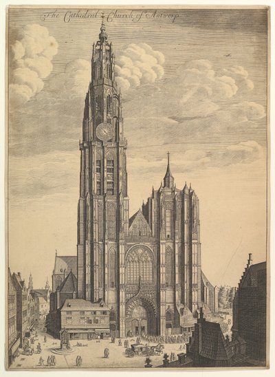 Antwerp Katedrali Prospektüsü Tvrris Ecclesiæ Cathedralis, 1649 by Wenceslaus Hollar