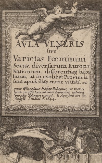 Venüs Salonu: Başlık Sayfası, 1644 by Wenceslaus Hollar