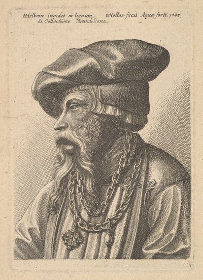 Zincir kolyeli sakallı adam, 1647. by Wenceslaus Hollar