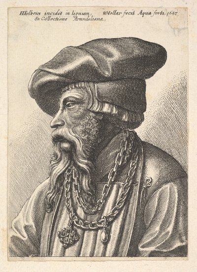 Zincir kolyeli sakallı adam, 1647. by Wenceslaus Hollar