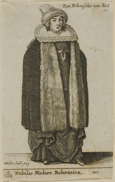 bohem soylu kadın by Wenceslaus Hollar