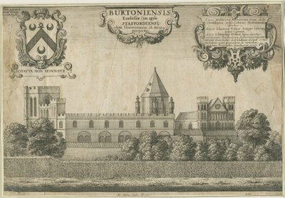 Burton-upon-Trent Manastırı: bakır levha gravürü, 1661 by Wenceslaus Hollar
