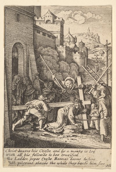 Haç taşımak, 1625-77. by Wenceslaus Hollar