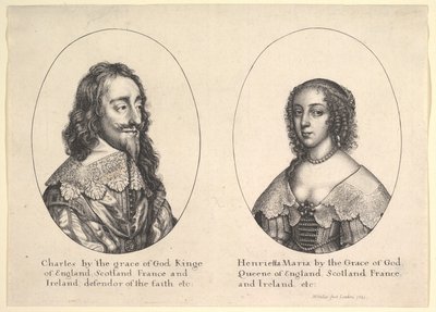 Charles I ve Henrietta Maria, 1641. by Wenceslaus Hollar