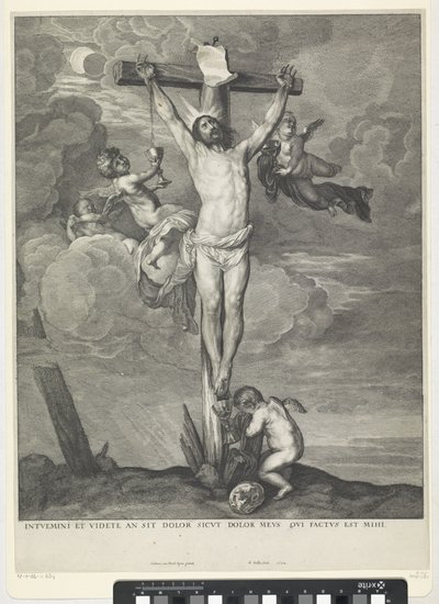 Melekler ile çarmıhta İsa by Wenceslaus Hollar