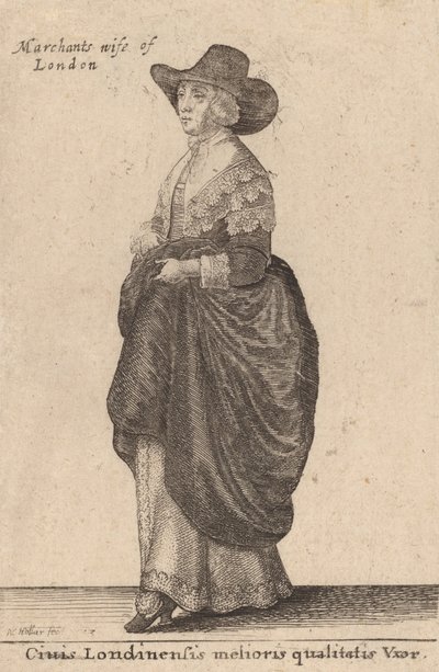 Daha kaliteli bir Londra vatandaşının karısı, 1643 by Wenceslaus Hollar