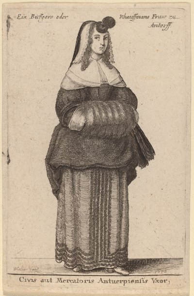 Vatandaş veya Tüccarın Karısı by Wenceslaus Hollar
