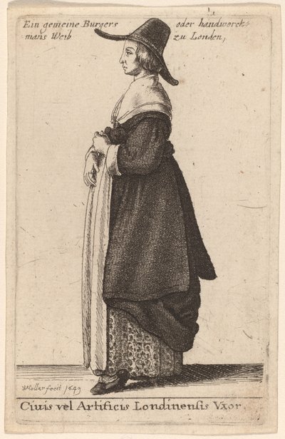 Londra Vatandaşı veya Karısı by Wenceslaus Hollar