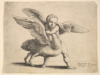 Aşk tanrısı ve kuğu, 1652. by Wenceslaus Hollar