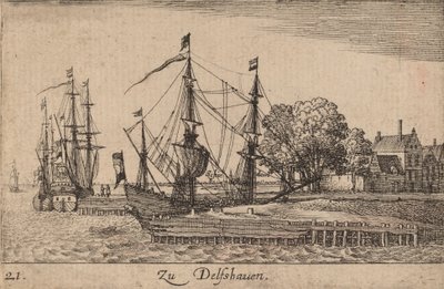 Delfshaven, 1635. by Wenceslaus Hollar
