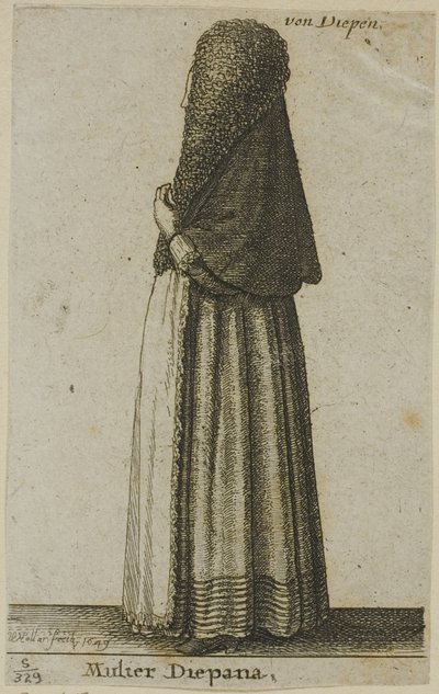 dieppe kadın by Wenceslaus Hollar