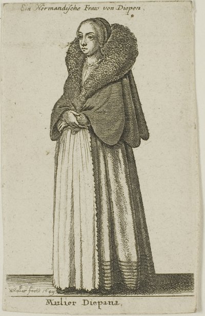 dieppe kadın by Wenceslaus Hollar