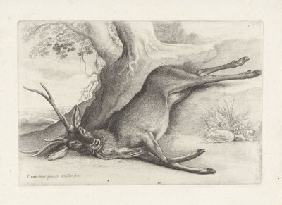 vurulmuş geyik Av, av köpekleri ve oyun (dizi adı) by Wenceslaus Hollar
