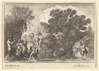 Beş satir ve iki peri, 1650. by Wenceslaus Hollar