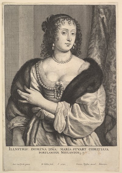 Frances Stuart, Portland Kontesi, 1650. by Wenceslaus Hollar