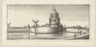 Haarlem'deki Kleine Houtpoort'un görünümü by Wenceslaus Hollar