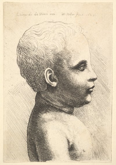 Bir çocuğun başı ve omzu, profilden sağa, 1645. by Wenceslaus Hollar