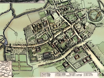 Oxford'un Hollars planı, c1643 by Wenceslaus Hollar