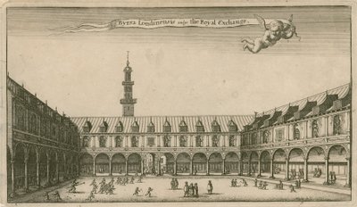 Royal Exchange, Londra iç by Wenceslaus Hollar
