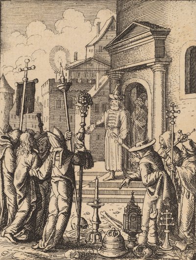 Pilatus'tan önce İsa. by Wenceslaus Hollar