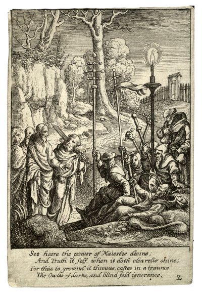 İsa, kendisini eleştirenlerle yüzleşiyor by Wenceslaus Hollar