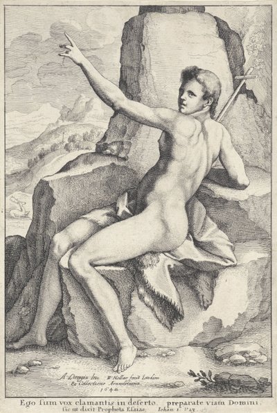 Çölde Vaftizci Yahya by Wenceslaus Hollar