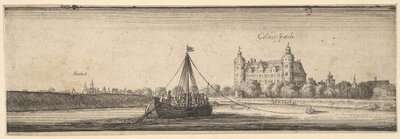 Hoechst am Main yakınlarındaki Kelsterbach Kalesi, 1642-44. by Wenceslaus Hollar