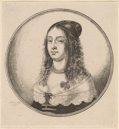 Bukleli Kurdeleli Bayan by Wenceslaus Hollar