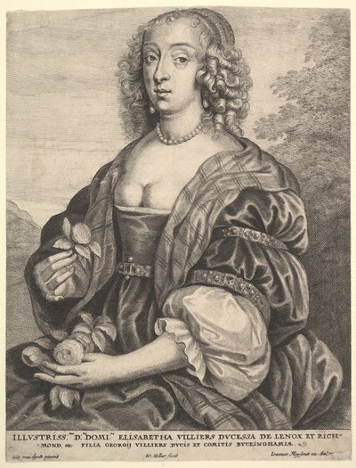Mary Villiers, Lennox ve Richmond Hollandalısı, 1625-77. by Wenceslaus Hollar