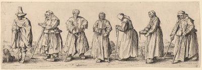 Erkek ve Kadın Dilenciler. by Wenceslaus Hollar