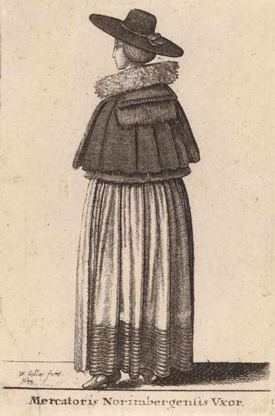 Bir Nürnberg tüccarının karısı, 1643 by Wenceslaus Hollar