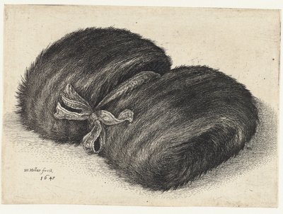 Kurdele ile süslenmiş kürk manşon Manşonlar (dizi adı) by Wenceslaus Hollar