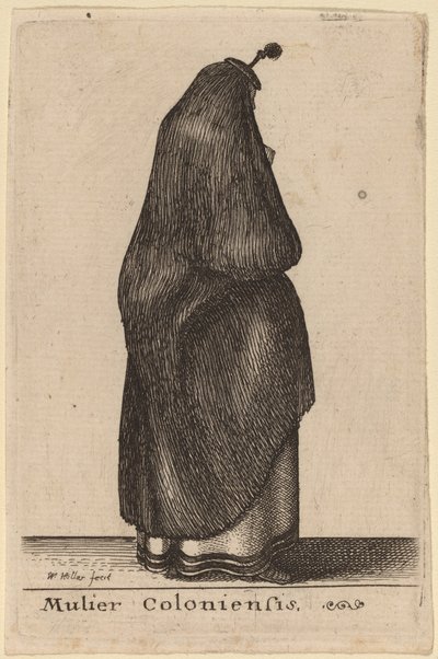 kolonyalı kadın by Wenceslaus Hollar