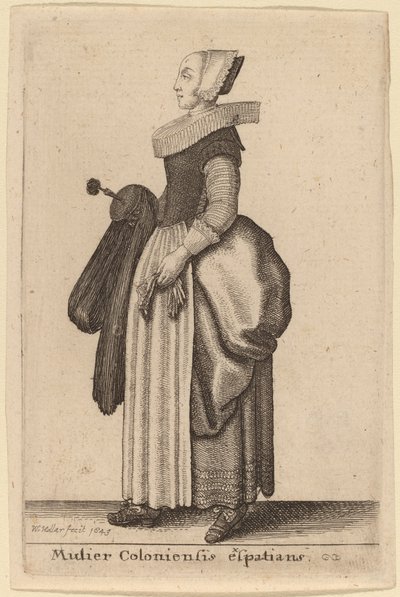 Köln Kadın Expatiens by Wenceslaus Hollar