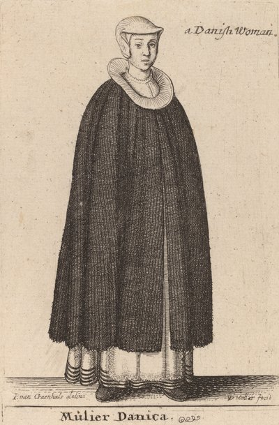 Danimarkalı kadın. by Wenceslaus Hollar