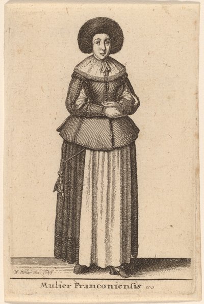 Fransız kadın by Wenceslaus Hollar