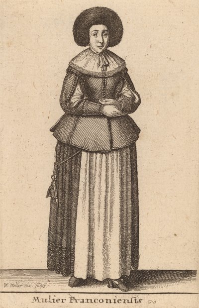 Fransız kadın, 1643 by Wenceslaus Hollar