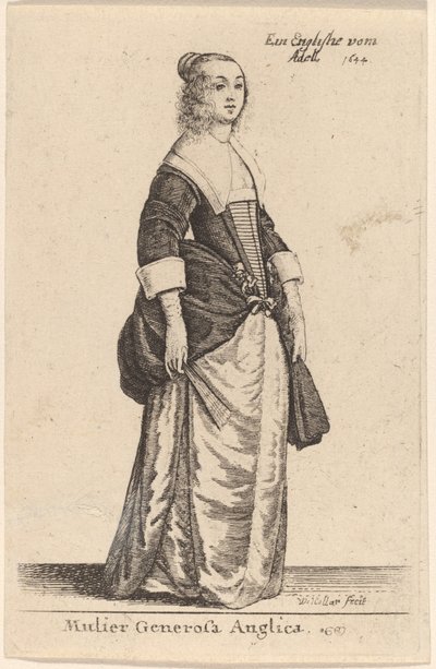 asil ingiliz kadını by Wenceslaus Hollar