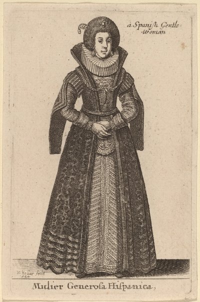 asil ispanyol kadın by Wenceslaus Hollar
